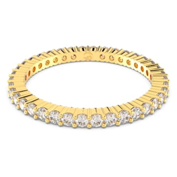 Vittore ring, Round cut, White, Gold-tone plated - Swarovski, 5655703