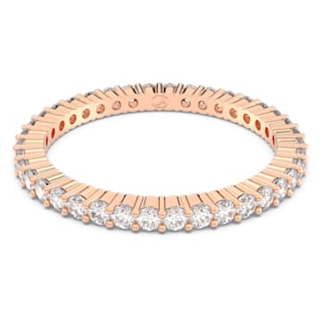 Vittore ring, Round cut, White, Rose gold-tone plated - Swarovski, 5656301
