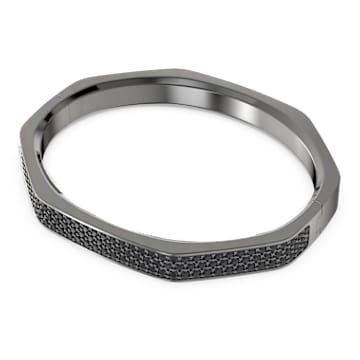 Dextera bangle, Octagon shape, Black, Ruthenium plated - Swarovski, 5656842