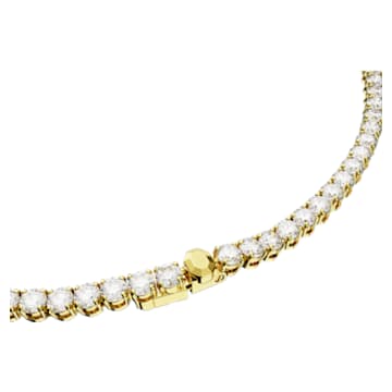 Collier Matrix Tennis, Coupe ronde, Petit, Blanc, Placage de ton or - Swarovski, 5657667