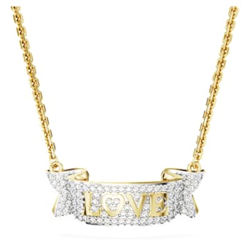 Verižica Volta Love, Bela, PVD zlatega odtenka - Swarovski, 5657725