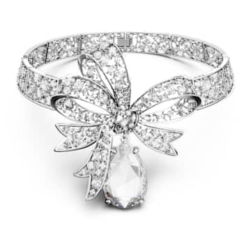 Choker Volta, Fundă, Alb, Placat cu rodiu - Swarovski, 5657994