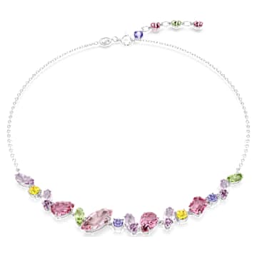 Colier Gema, Tăieturi mixte, Multicolor, Placat cu rodiu de la SWAROVSKI