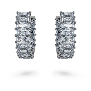 Matrix karika fülbevaló, Baguette metszés, Szürke, Ruténium bevonattal - Swarovski, 5658650