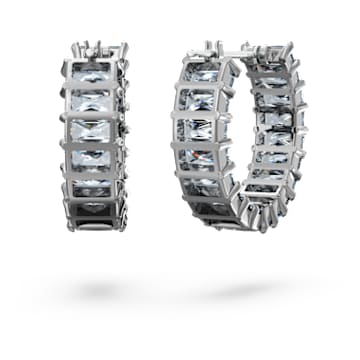 Matrix karika fülbevaló, Baguette metszés, Szürke, Ruténium bevonattal - Swarovski, 5658650