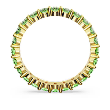 Matrix ring, Round cut, Green, Gold-tone plated - Swarovski, 5658660