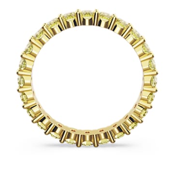 Matrix ring, Round cut, Yellow, Gold-tone plated - Swarovski, 5658663