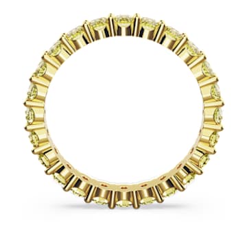 Matrix ring, Round cut, Yellow, Gold-tone plated - Swarovski, 5658664