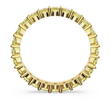 Matrix ring, Round cut, Yellow, Gold-tone plated - Swarovski, 5658665