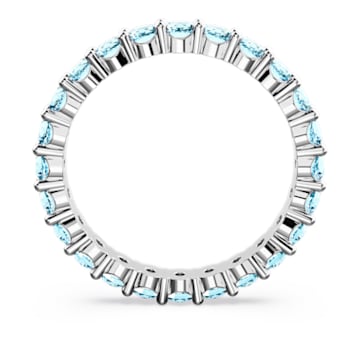 Inel Matrix, Tăietură rotundă, Albaștri, Placat cu rodiu - Swarovski, 5658668