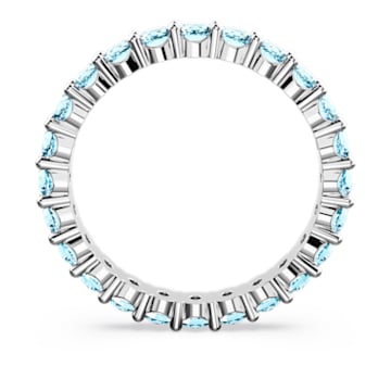 Matrix ring, Ronde slijpvorm, Blauw, Rodium toplaag - Swarovski, 5658668
