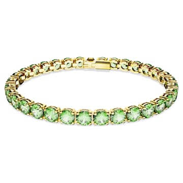 Matrix Tennis bracelet, Round cut, Blue, Rhodium plated | Swarovski