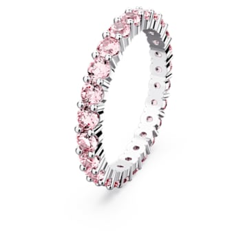 Anello Matrix, Taglio tondo, Rosa, Placcato rodio - Swarovski, 5658852