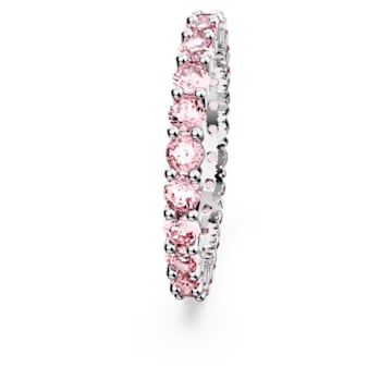 Anello Matrix, Taglio tondo, Rosa, Placcato rodio - Swarovski, 5658852