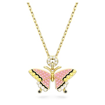 Idyllia pendant, Butterfly, Multicolored, Gold-tone plated - Swarovski, 5658857