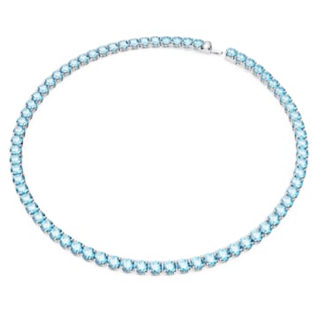 Matrix Tennis Halskette, Rundschliff, Mittel, Blau, Rhodiniert - Swarovski, 5661187