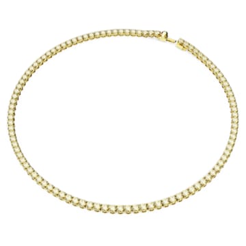 Matrix Tennis Halskette, Rundschliff, Klein, Gelb, Goldlegierungsschicht - Swarovski, 5661191