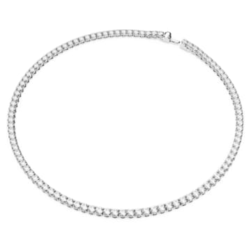 Matrix Tennis ketting, Ronde slijpvorm, S, Wit, Rodium toplaag - Swarovski, 5661257