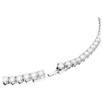 Colier Matrix Tennis, Tăietură rotundă, Mic, Alb, Placat cu rodiu - Swarovski, 5661257