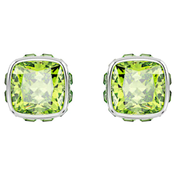 Birthstone stud earrings, Square cut, December, Blue