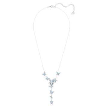 Lilia Y necklace, Butterfly, Blue, Rhodium plated - Swarovski, 5662179