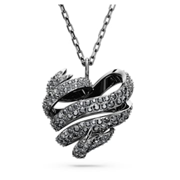 Pandantiv Volta, Inimă, Mic, Negru, Placat cu ruteniu - Swarovski, 5662491