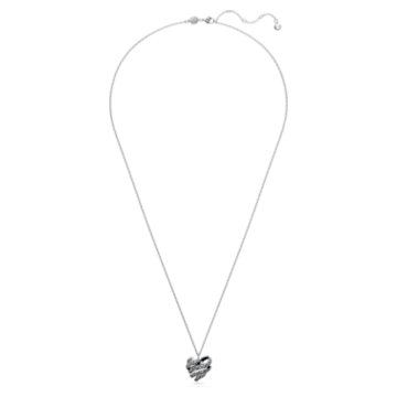 Volta pendant, Heart, Small, Black, Ruthenium plated - Swarovski, 5662491