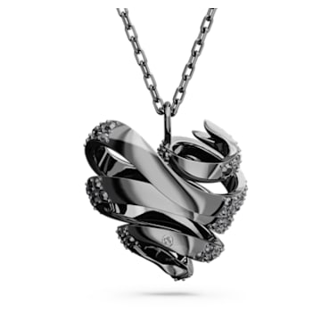Wisiorek Volta, Serce, Mały, Czarny, Powłoka z rutenu - Swarovski, 5662491