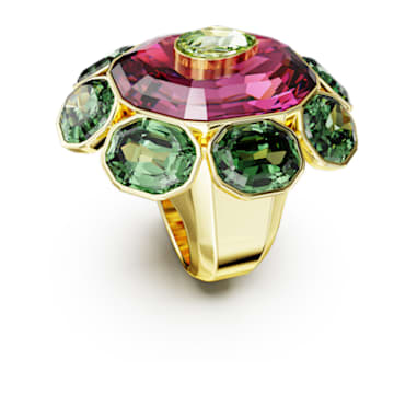 Chroma cocktail ring, Mixed cuts, Multicolored, Gold-tone plated - Swarovski, 5666203