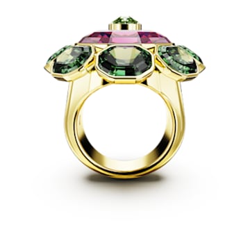 Chroma cocktail ring, Mixed cuts, Multicolored, Gold-tone plated - Swarovski, 5666203