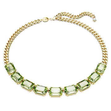 ファッションなデザイン necklace, Millenia Octagon plated Gold-tone Green, cut, その他