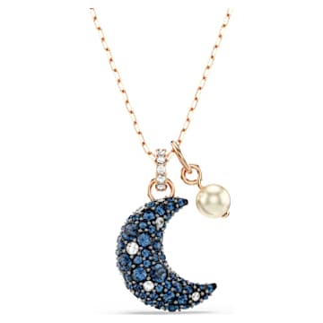 Sublima ペンダント, クリスタル・パール, 月, マルチカラー, 18K 