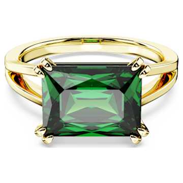 Chroma pendant, Pear cut, Green, Gold-tone plated | Swarovski