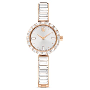 Matrix Bangle watch, Swiss Made, Crystal bracelet, Rose gold tone 