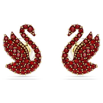 Swarovski Red Crystal Swan Rose Gold /Sterling Silver Earring – Amour  Design Jewellery