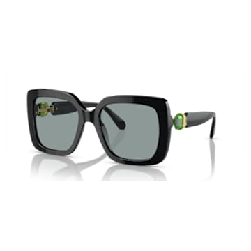 Sonnenbrille UbergroBe Quadratische Form SK6001 Schwarz Swarovski