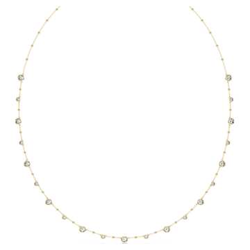 Imber Y necklace, Round cut, White, Gold-tone plated | Swarovski