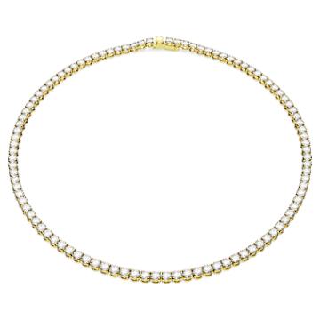 SWAROVSKI　Matrix Tennis　Pink　Necklace　M Matrix Tennis necklace, Round cut, Pink, Rhodium plated