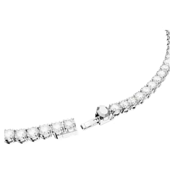 Matrix Tennis necklace, Round cut, Small, White, Rhodium plated - Swarovski, 5681796