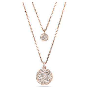 Una set, Mixed cuts, Clover, Pink, 18K rose gold finish | Swarovski
