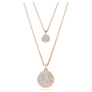 Sublima layered pendant White Rose gold tone plated