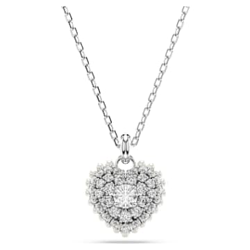 Idyllia pendant Heart White Rhodium plated Swarovski