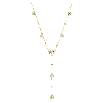 Collier en Y Imber, Taille ronde, Blanc, Placage de ton or par SWAROVSKI