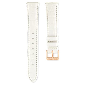 White Genuine Leather Watch Strap by Marcco white-leather-white-stitching-  main image 4