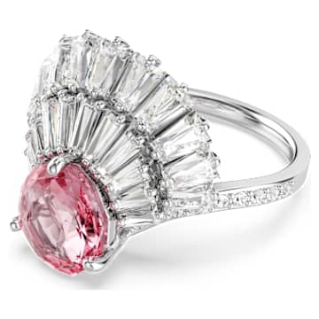 Idyllia cocktail ring, Mixed cuts, Shell, Pink, Rhodium plated