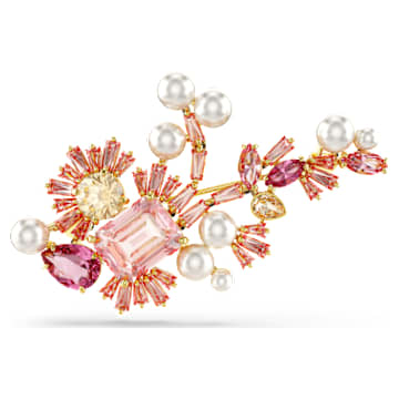 Gema ブローチ, クリスタル・パール, ミックスカット, フラワー  