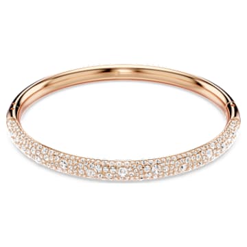 Meteora bangle Snow pav White Rose gold tone plated Swarovski