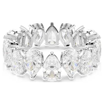 Matrix Vittore ring, Pear cut, White, Silver-tone finish