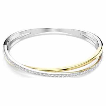 Swarovski Lifelong Heart クリスタル ハート バングル Lifelong Heart bangle, Heart, White, Mixed metal finish | Swarovski