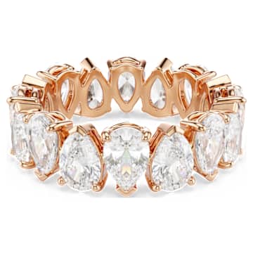 Matrix Vittore ring, Pear cut, White, Rose gold-tone finish | Swarovski